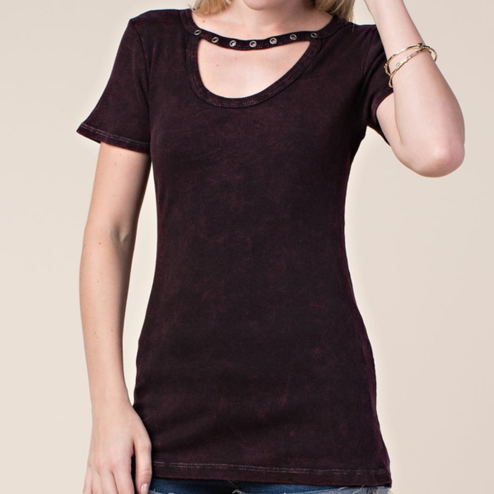 Women's Vocal Tee w/ Eyelet & Keyhole Neckline